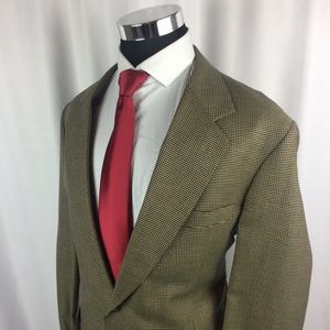 Nordstrom Mens 44L Blazer Tan Hounds Silk Blend